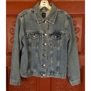 VTG GAP 1969 Denim Jacket Womens‎ Blue Classic Jean Trucker Coat Cotton Medium